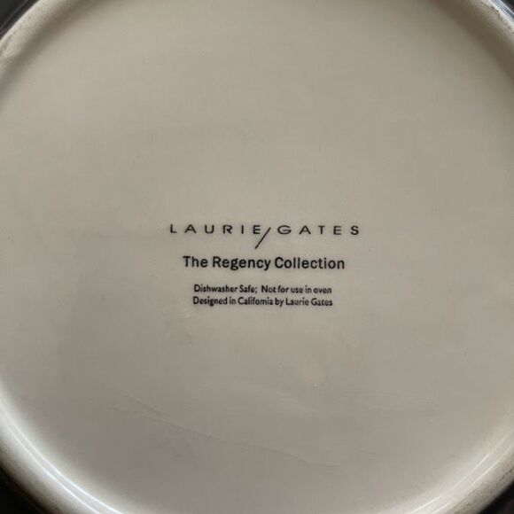 Plates by Laurie Gates Regency Collection Floral design 9 “ Grey Red Set of Two - Picture 4 of 5